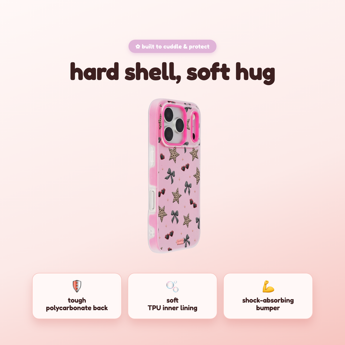 Leopard Star Bow Repeat Pop iPhone Case – product view 2
