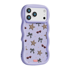 Leopard Star Bow Repeat Wavy iPhone Case – Lilac
