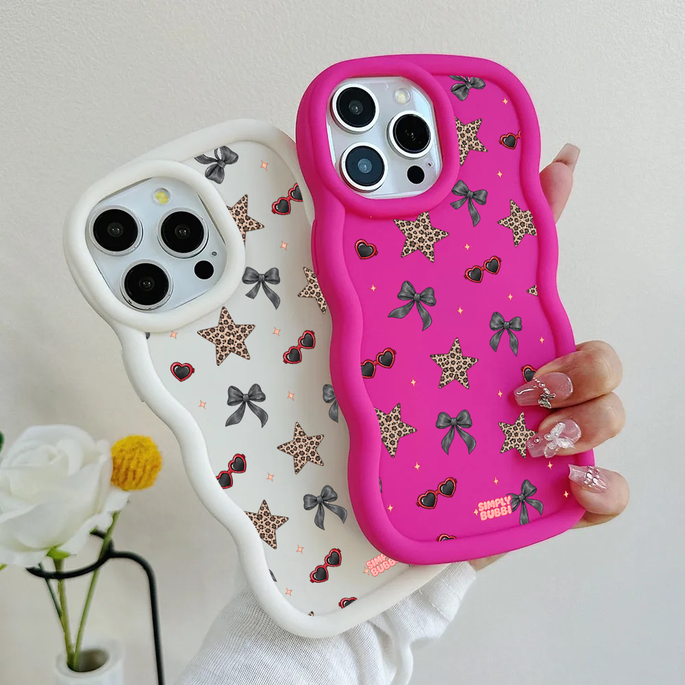 Leopard Star Bow Repeat Wavy iPhone Case