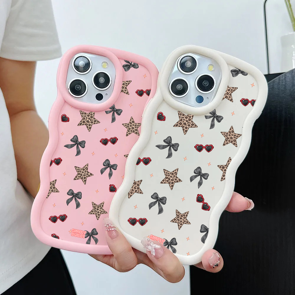 Leopard Star Bow Repeat Wavy iPhone Case – product view 2