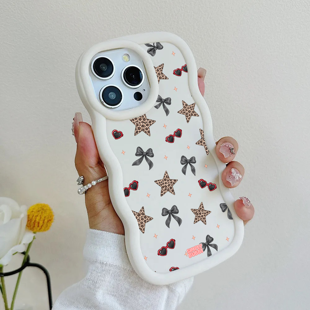 Leopard Star Bow Repeat Wavy iPhone Case – product view 4