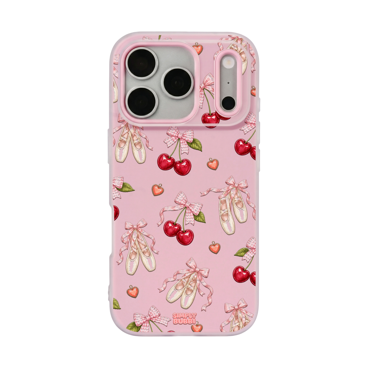 Cherry Ballet Coquette Repeat Pop iPhone Case – Blush color