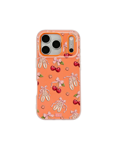 Cherry Ballet Coquette Repeat Pop iPhone Case – Orange