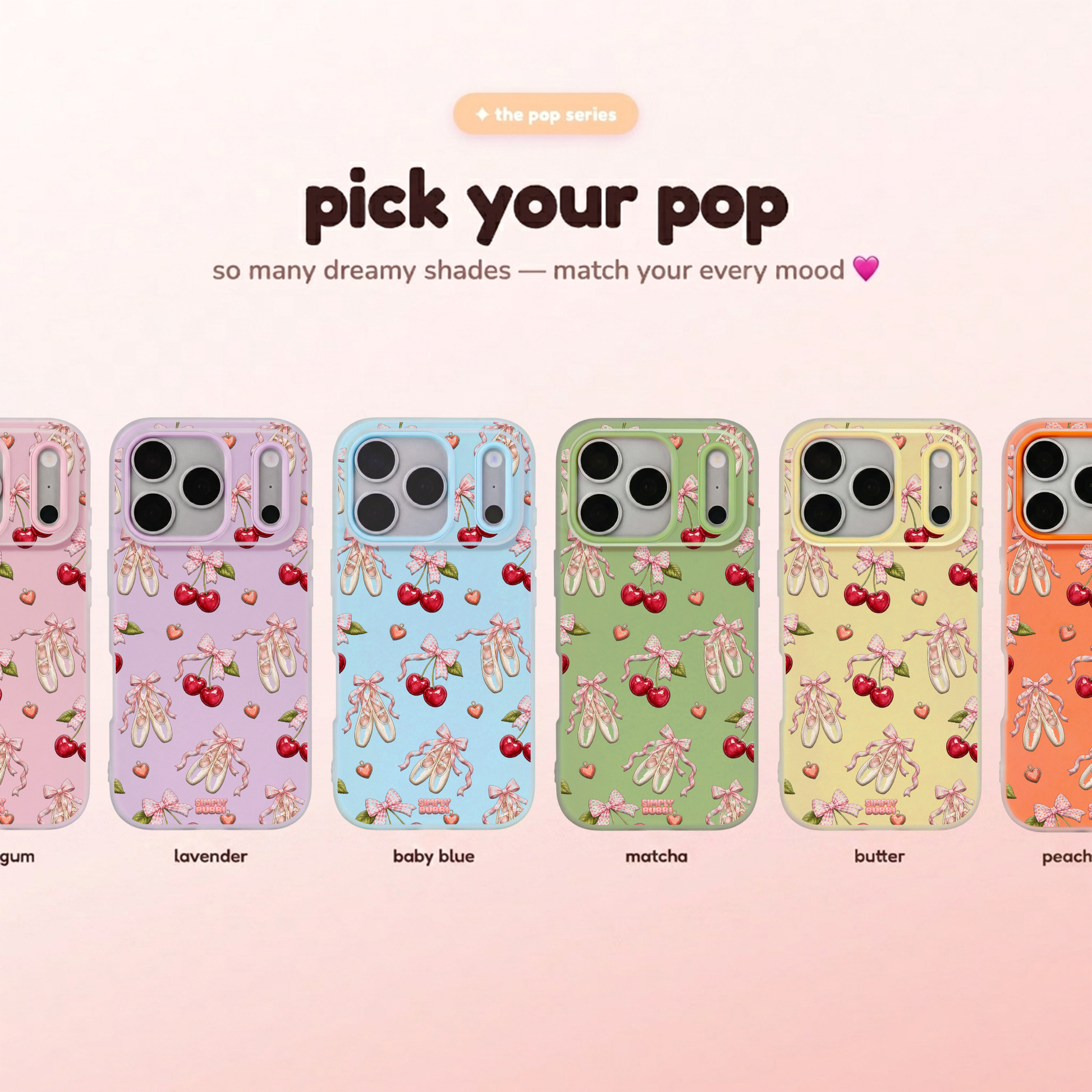 Cherry Ballet Coquette Repeat Pop iPhone Case – product view 1