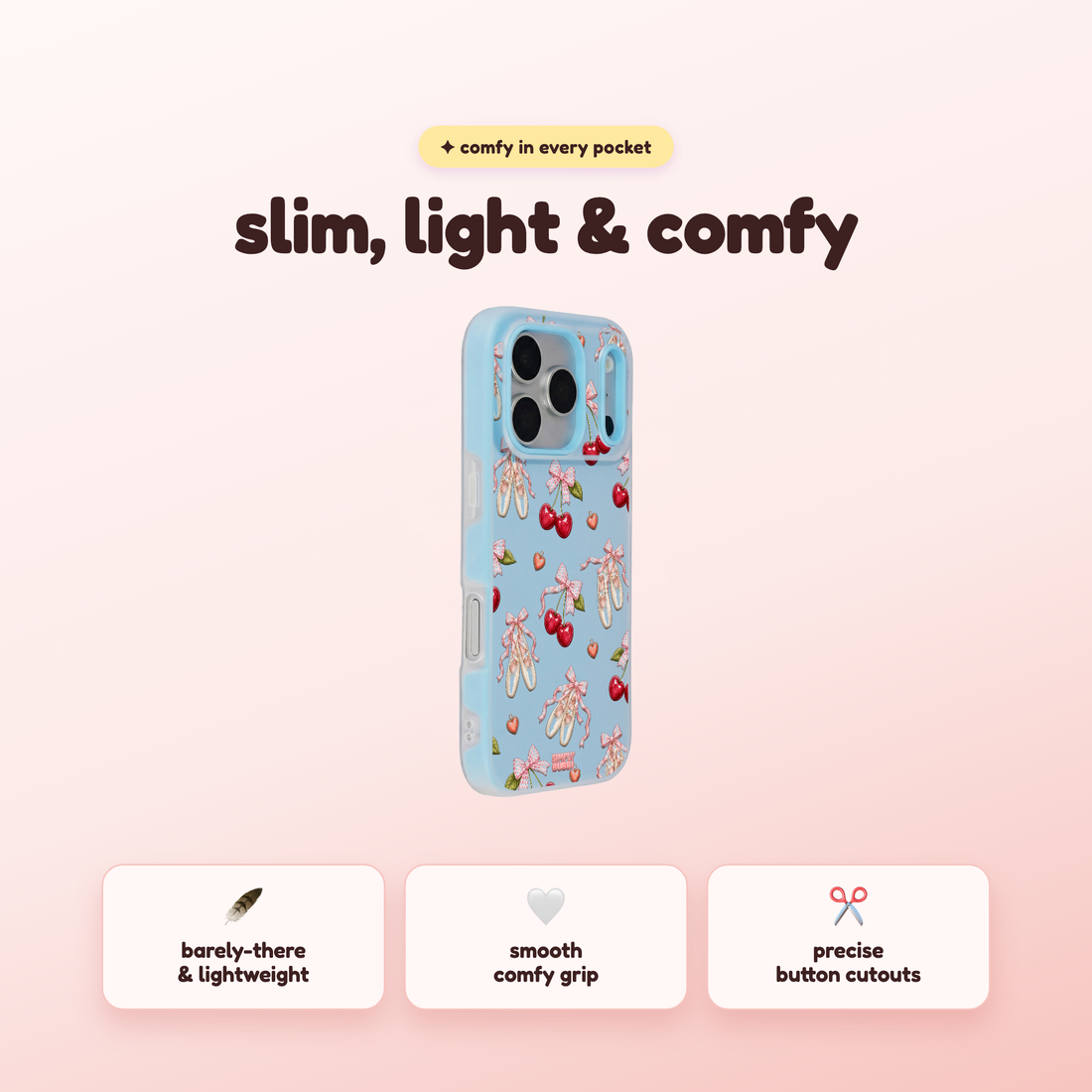 Cherry Ballet Coquette Repeat Pop iPhone Case