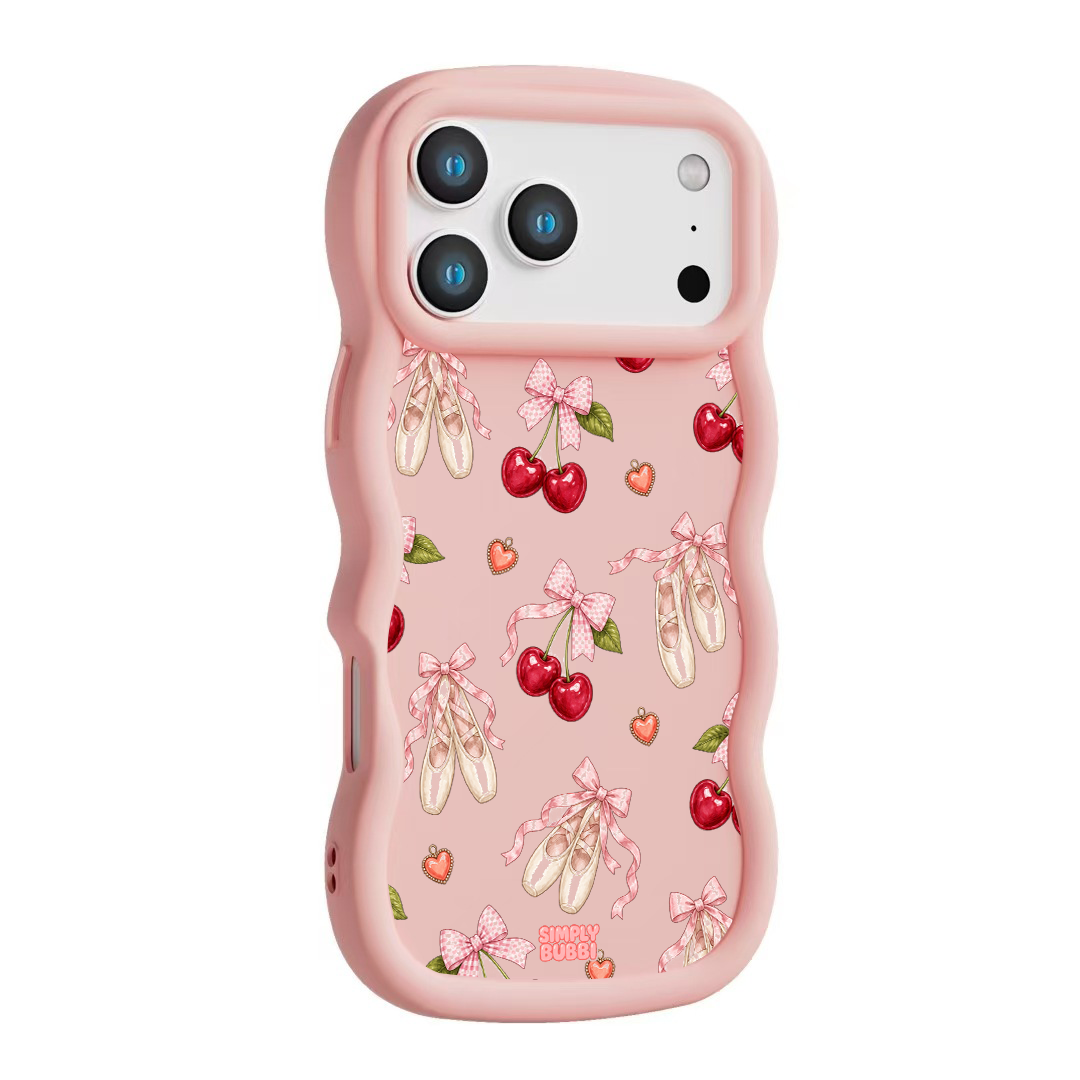 Cherry Ballet Coquette Repeat Wavy iPhone Case – product view 9