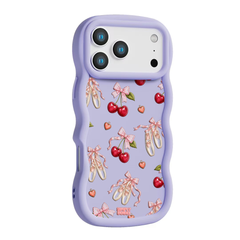Cherry Ballet Coquette Repeat Wavy iPhone Case – Lilac