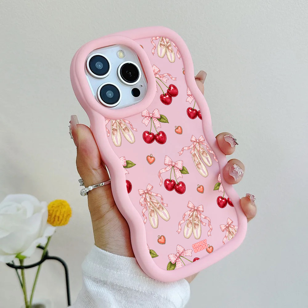 Cherry Ballet Coquette Repeat Wavy iPhone Case – product view 6