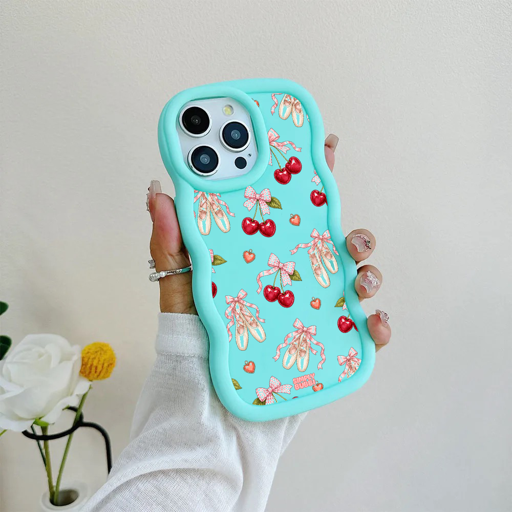 Cherry Ballet Coquette Repeat Wavy iPhone Case – product view 7