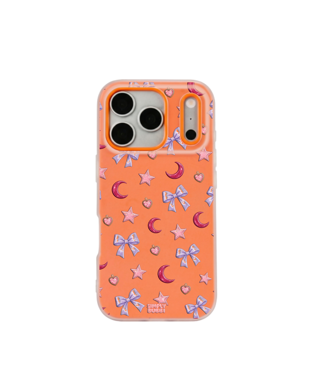 Lilac Celestial Bow Repeat Pop iPhone Case – Orange color