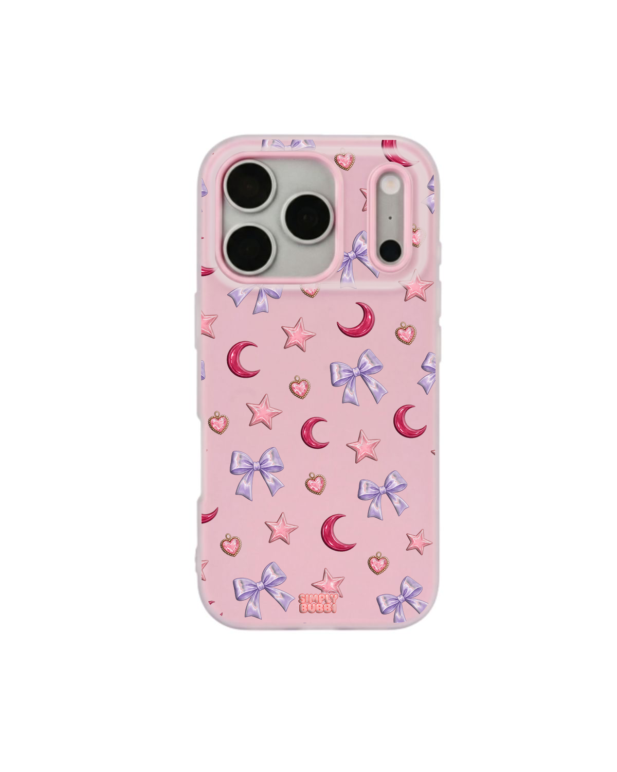 Lilac Celestial Bow Repeat Pop iPhone Case – Pink color