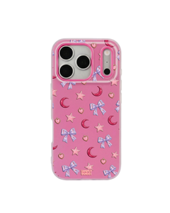 Lilac Celestial Bow Repeat Pop iPhone Case – Hot Pink