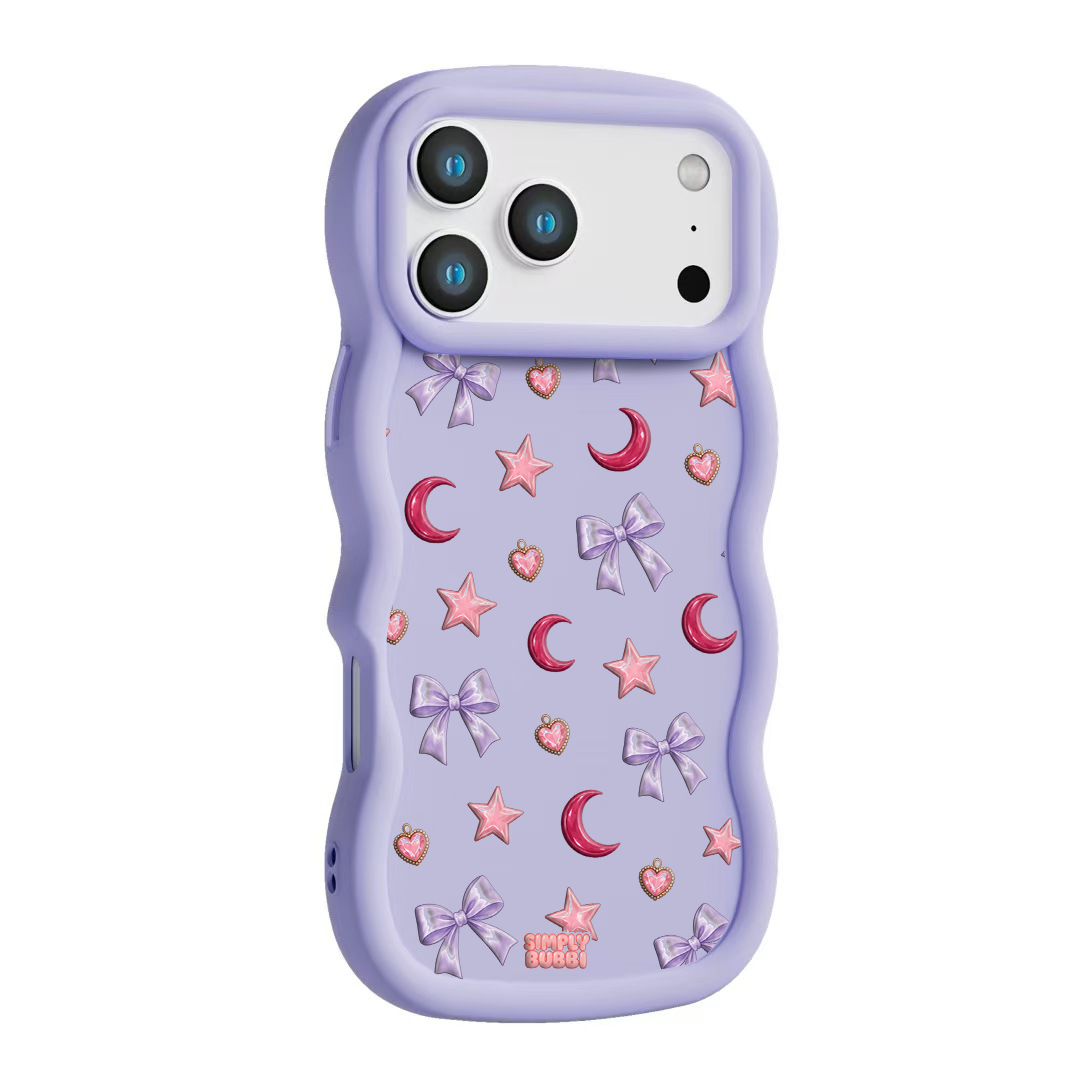 Lilac Celestial Bow Repeat Wavy iPhone Case – Lilac color