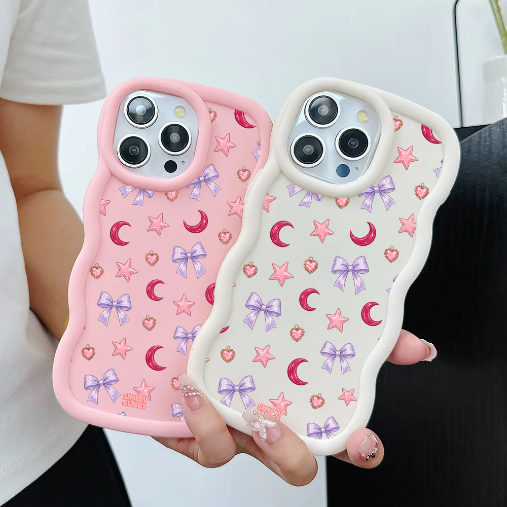 Lilac Celestial Bow Repeat Wavy iPhone Case – product view 2