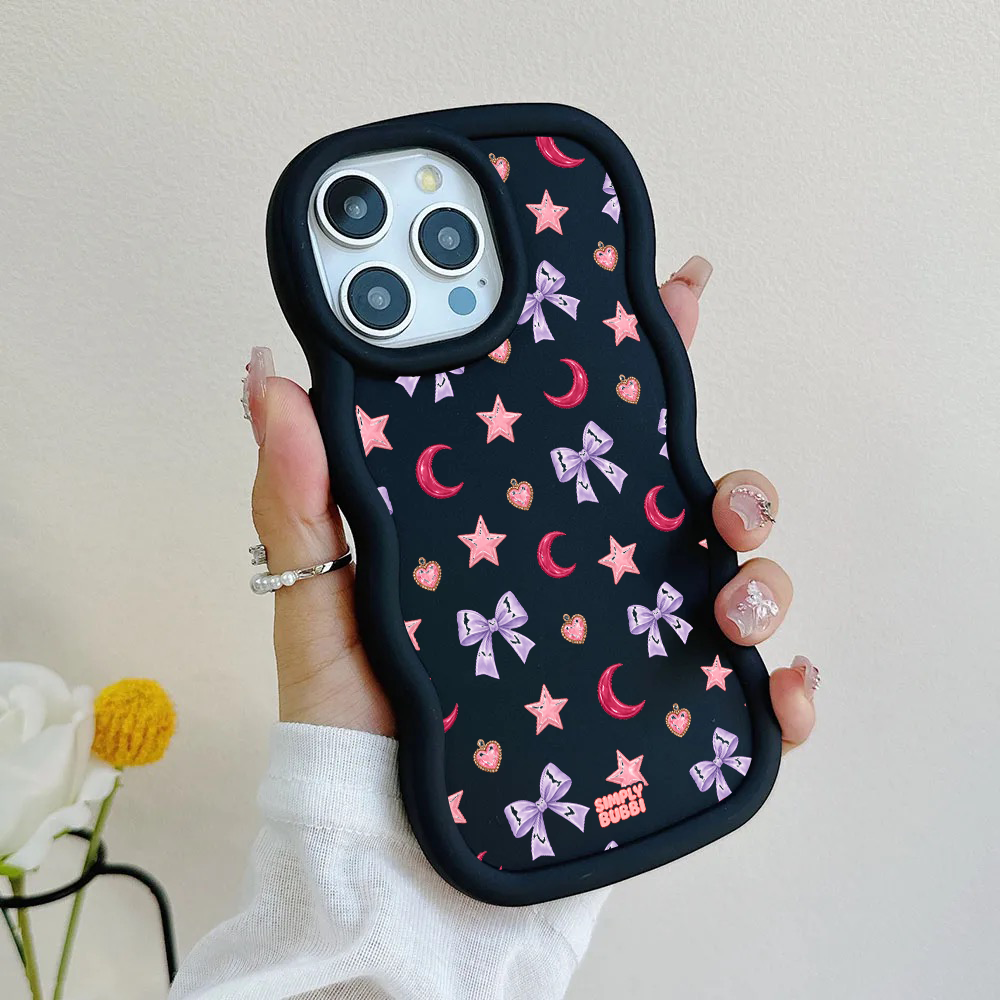 Lilac Celestial Bow Repeat Wavy iPhone Case – product view 5
