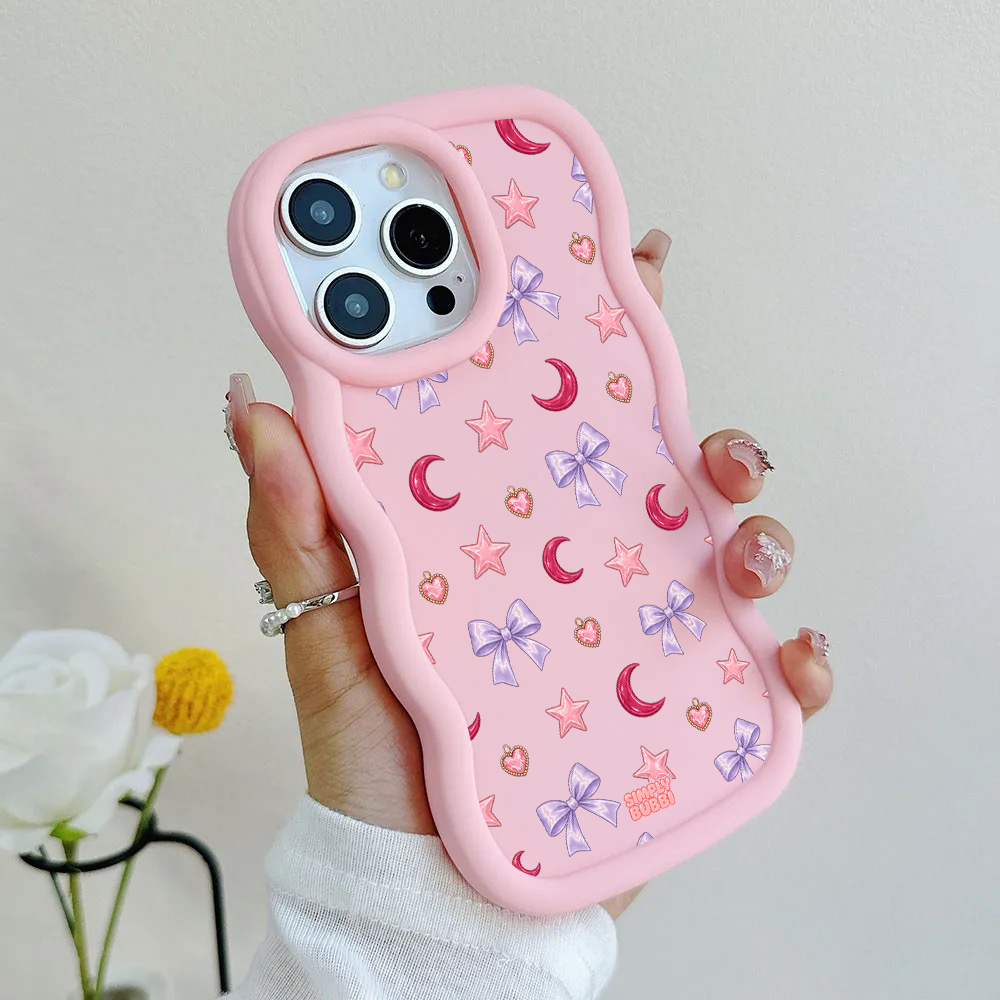 Lilac Celestial Bow Repeat Wavy iPhone Case – product view 6