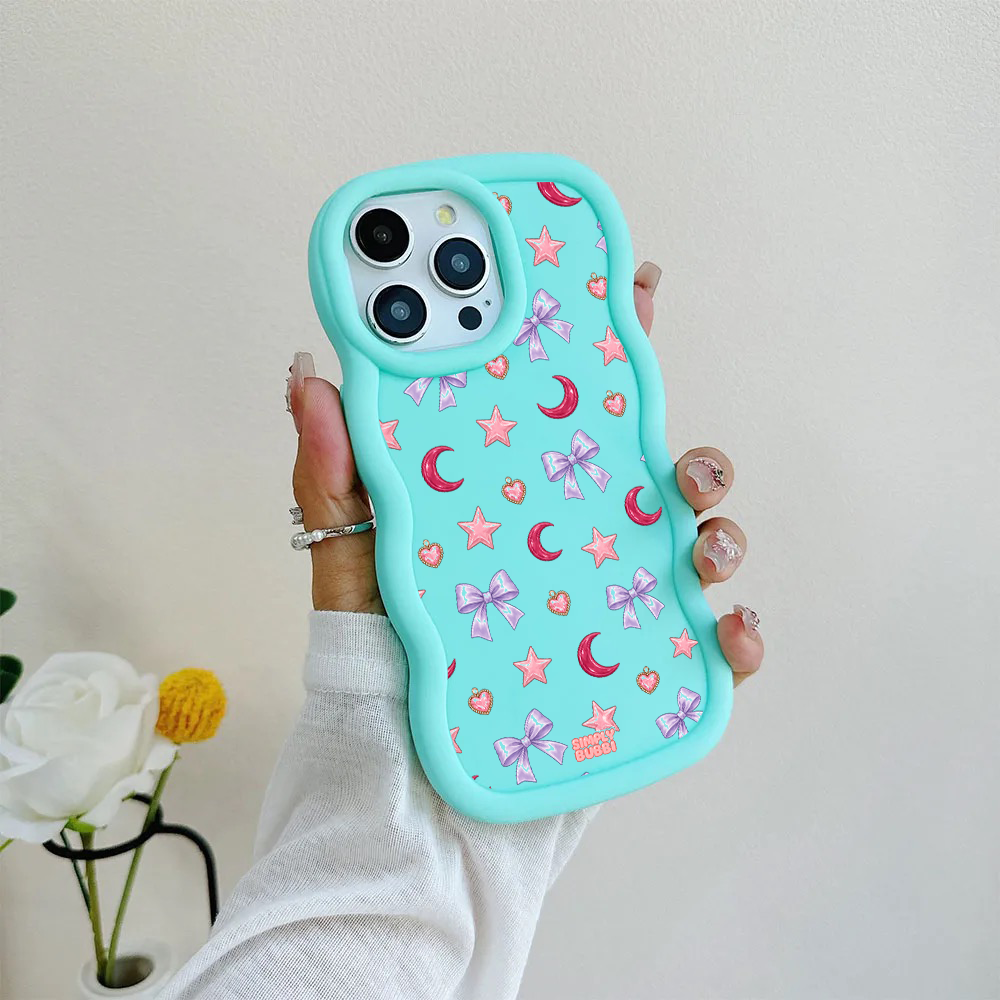 Lilac Celestial Bow Repeat Wavy iPhone Case – product view 7