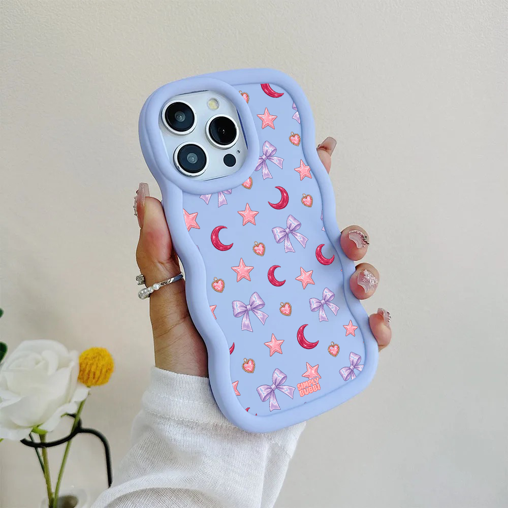 Lilac Celestial Bow Repeat Wavy iPhone Case – product view 8