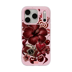 Oxblood Retro Collage Pop iPhone Case – Blush