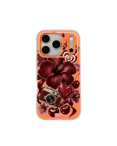 Oxblood Retro Collage Pop iPhone Case – Orange