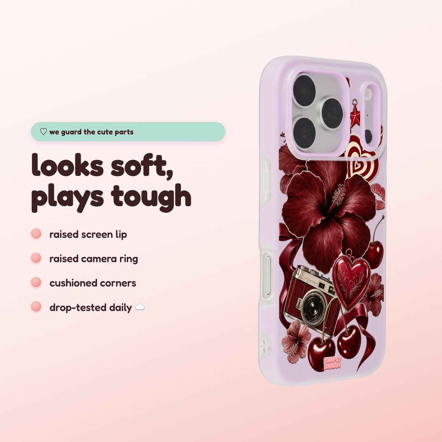 Oxblood Retro Collage Pop iPhone Case – product view 3