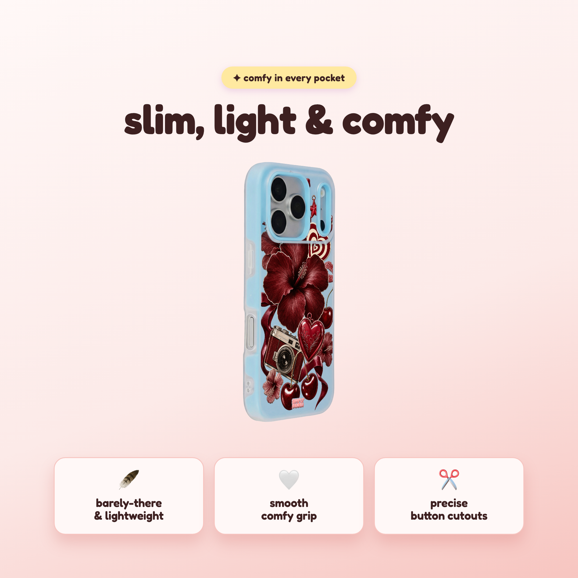 Oxblood Retro Collage Pop iPhone Case – product view 4