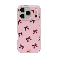 Oxblood Heart Bow Repeat Pop iPhone Case – Blush