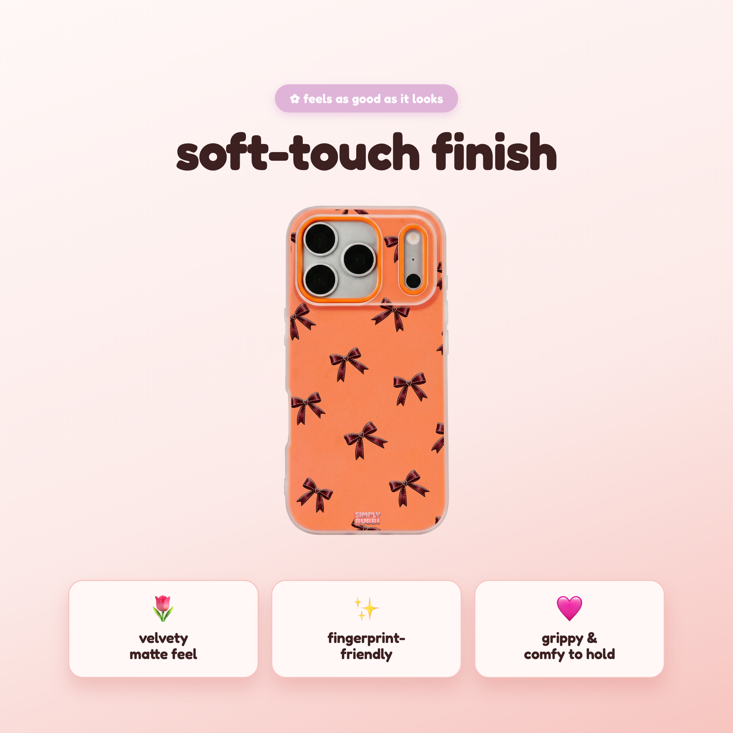 Oxblood Heart Bow Repeat Pop iPhone Case – product view 5