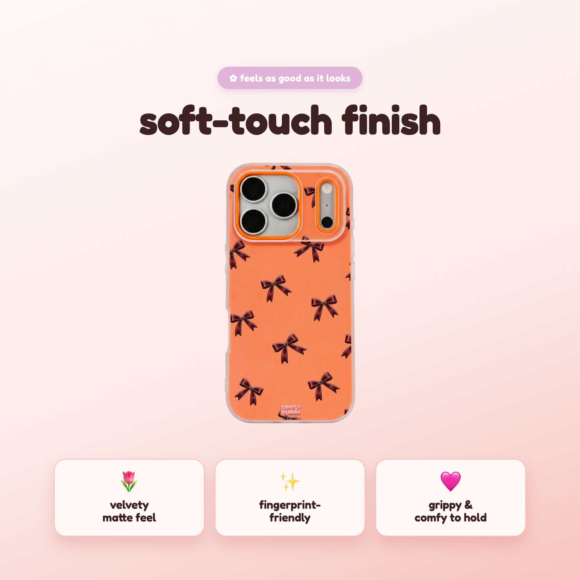 Oxblood Heart Bow Repeat Pop iPhone Case – product view 5