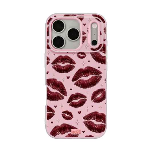 Oxblood Kiss Print Repeat Pop iPhone Case – Blush color