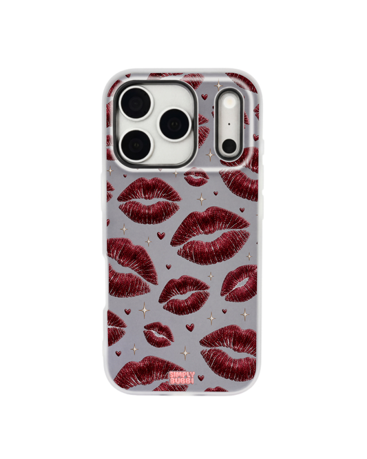 Oxblood Kiss Print Repeat Pop iPhone Case – Gray color