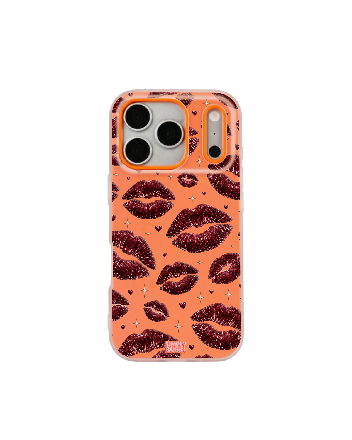 Oxblood Kiss Print Repeat Pop iPhone Case – Orange color