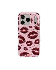 Oxblood Kiss Print Repeat Pop iPhone Case – Pink