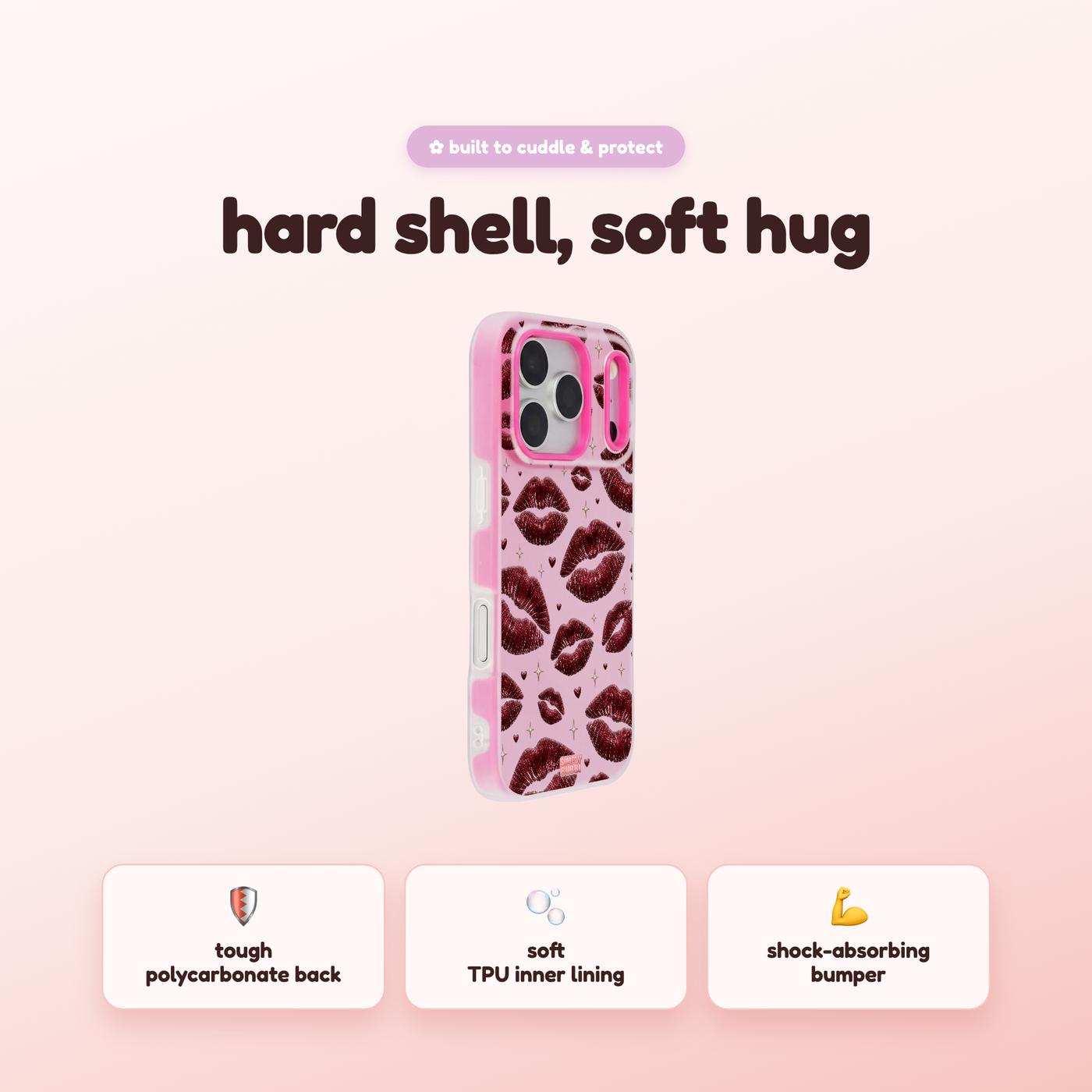 Oxblood Kiss Print Repeat Pop iPhone Case