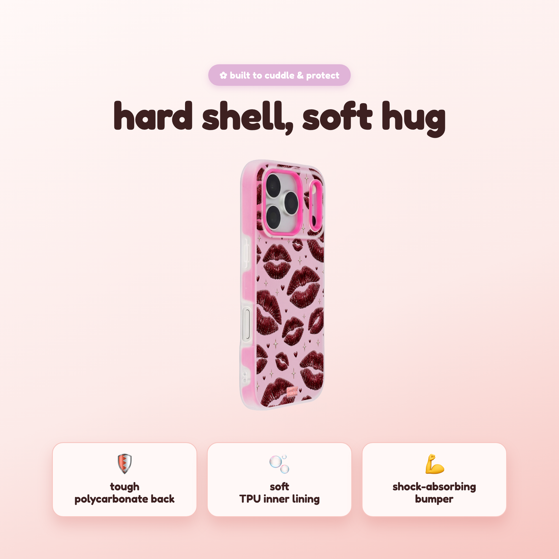 Oxblood Kiss Print Repeat Pop iPhone Case – product view 2