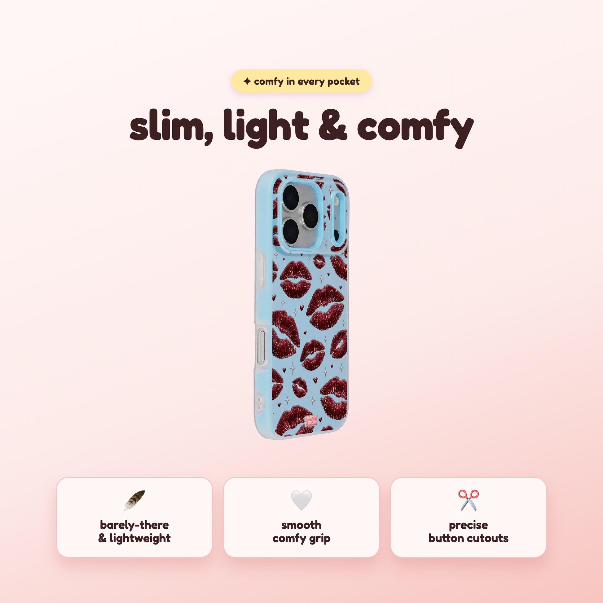Oxblood Kiss Print Repeat Pop iPhone Case – product view 4