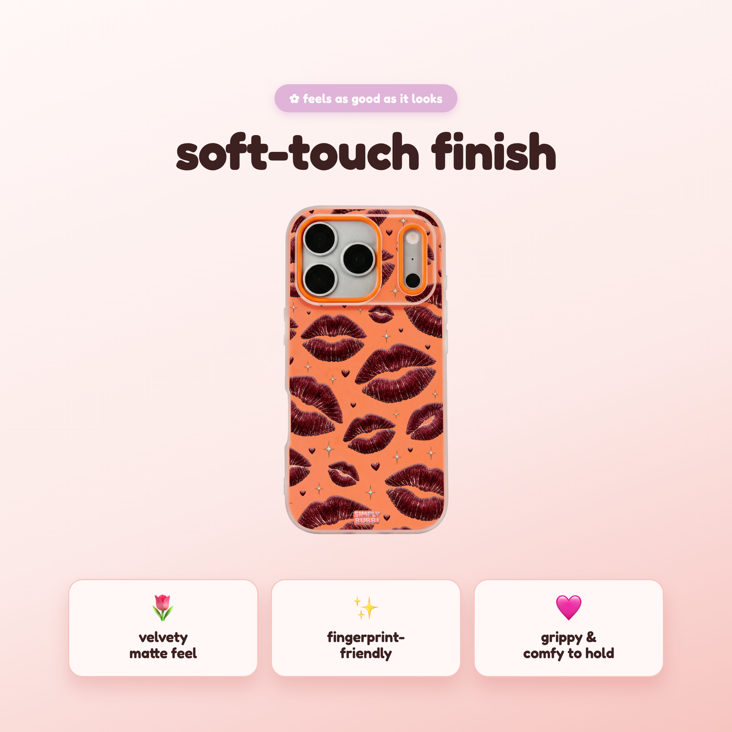 Oxblood Kiss Print Repeat Pop iPhone Case – product view 5