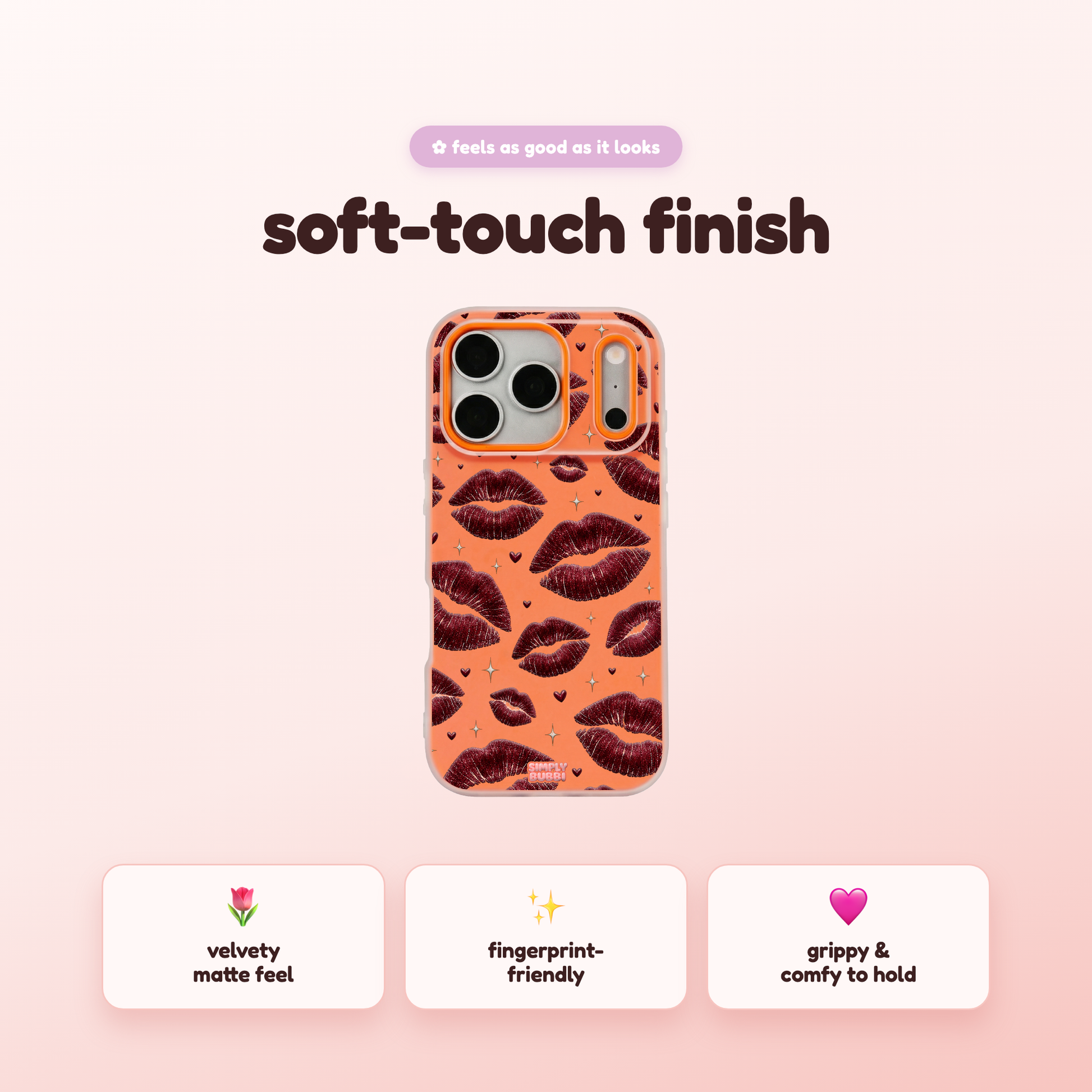 Oxblood Kiss Print Repeat Pop iPhone Case – product view 5