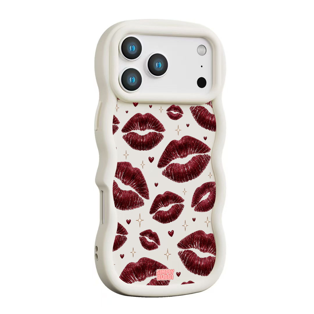 Oxblood Kiss Print Repeat Wavy iPhone Case – product view 11