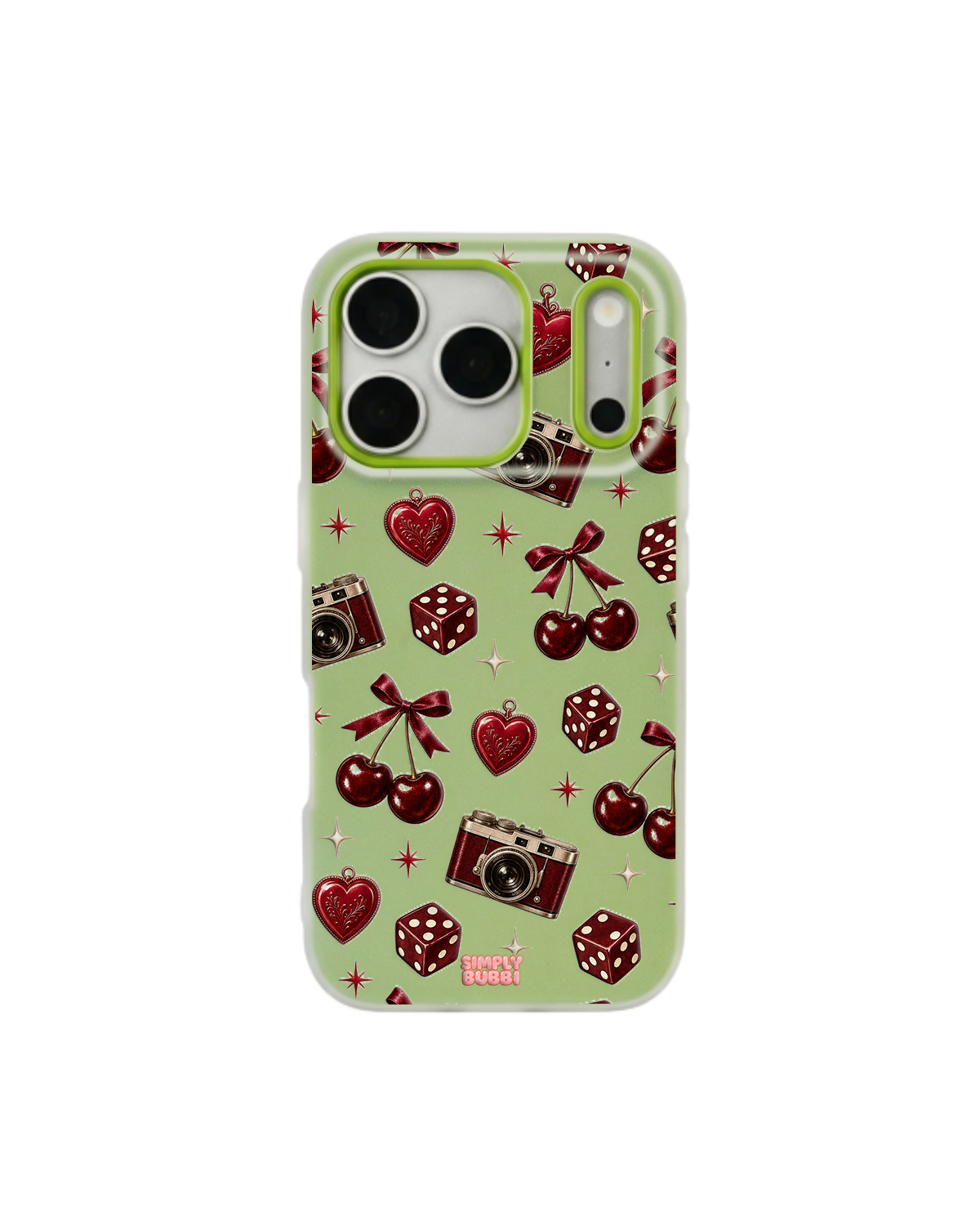 Oxblood Retro Charm Repeat Pop iPhone Case