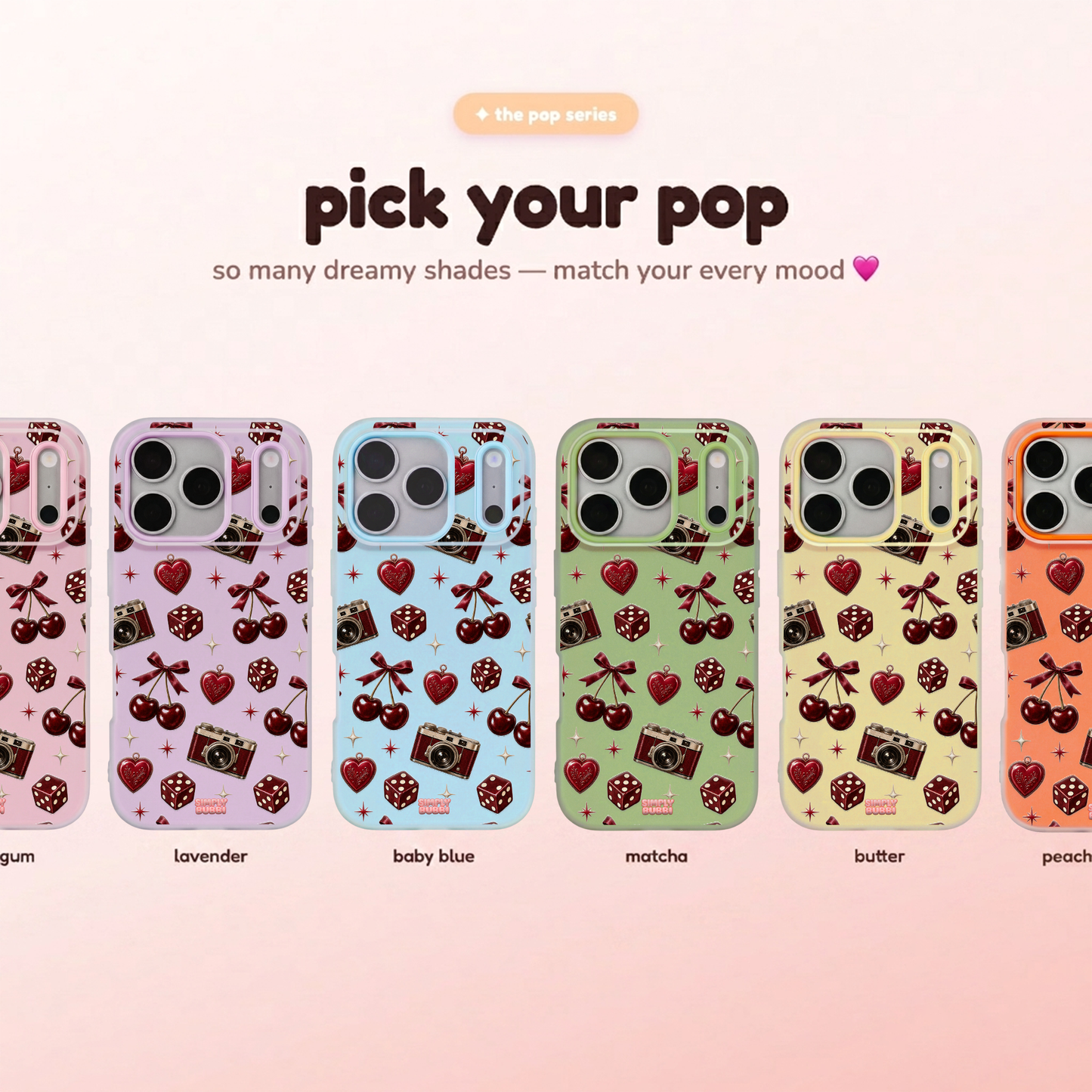 Oxblood Retro Charm Repeat Pop iPhone Case – product view 1