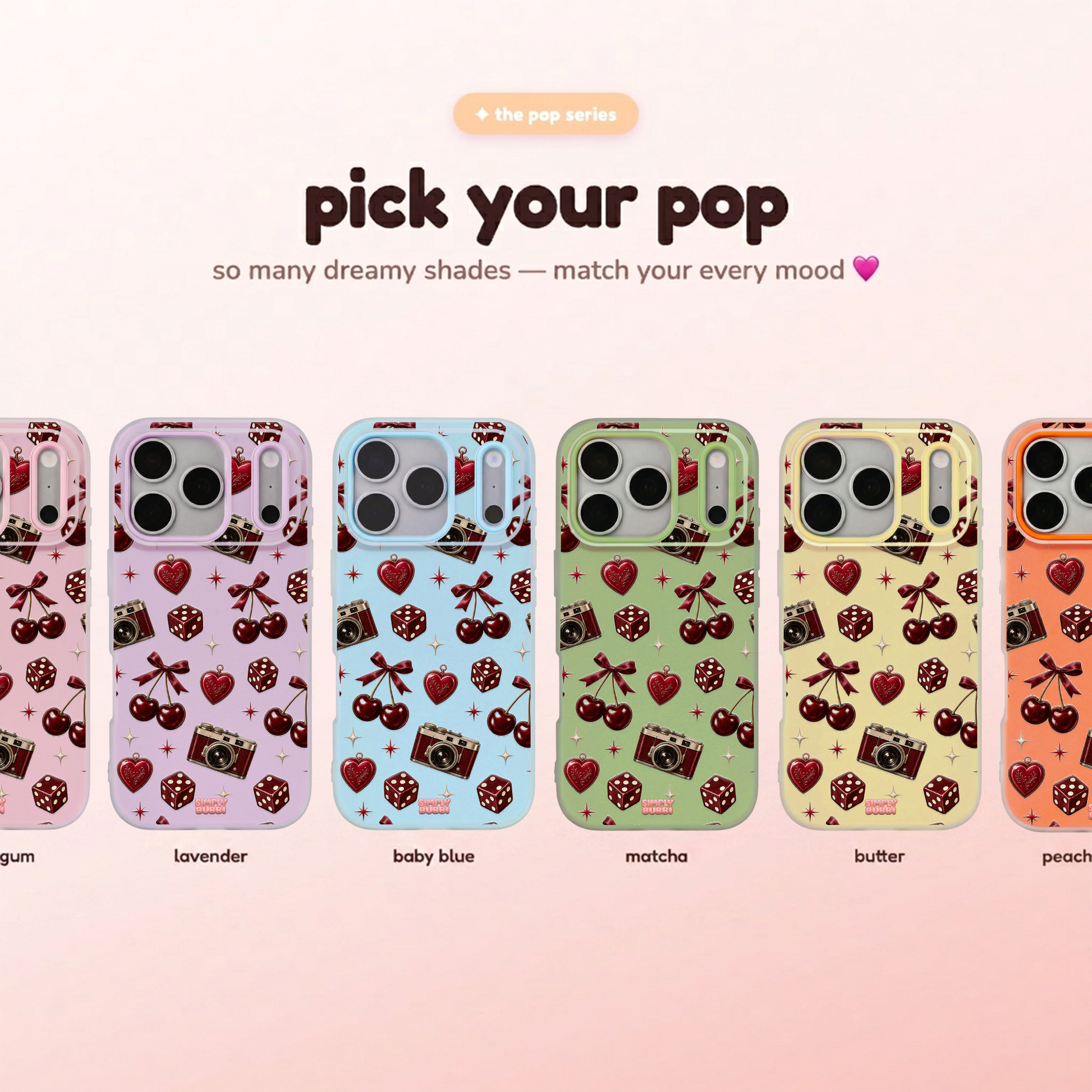 Oxblood Retro Charm Repeat Pop iPhone Case – product view 1