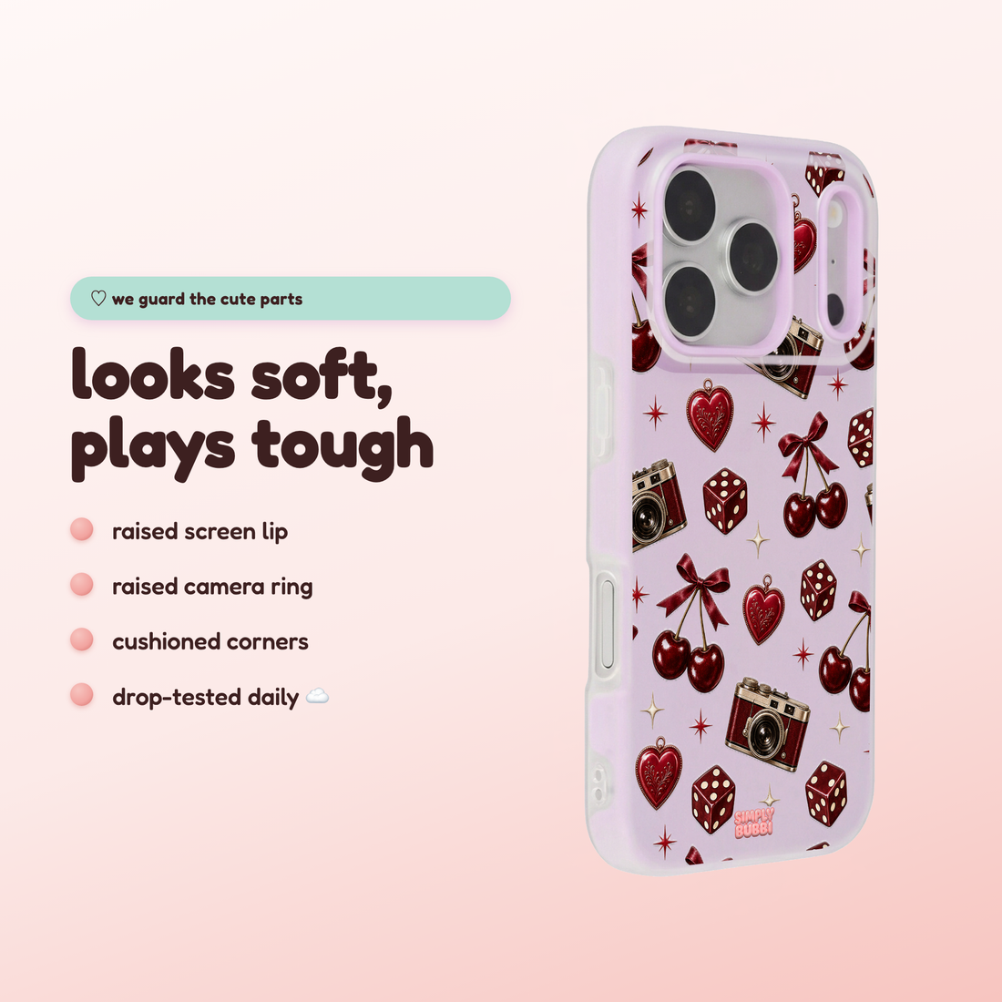 Oxblood Retro Charm Repeat Pop iPhone Case