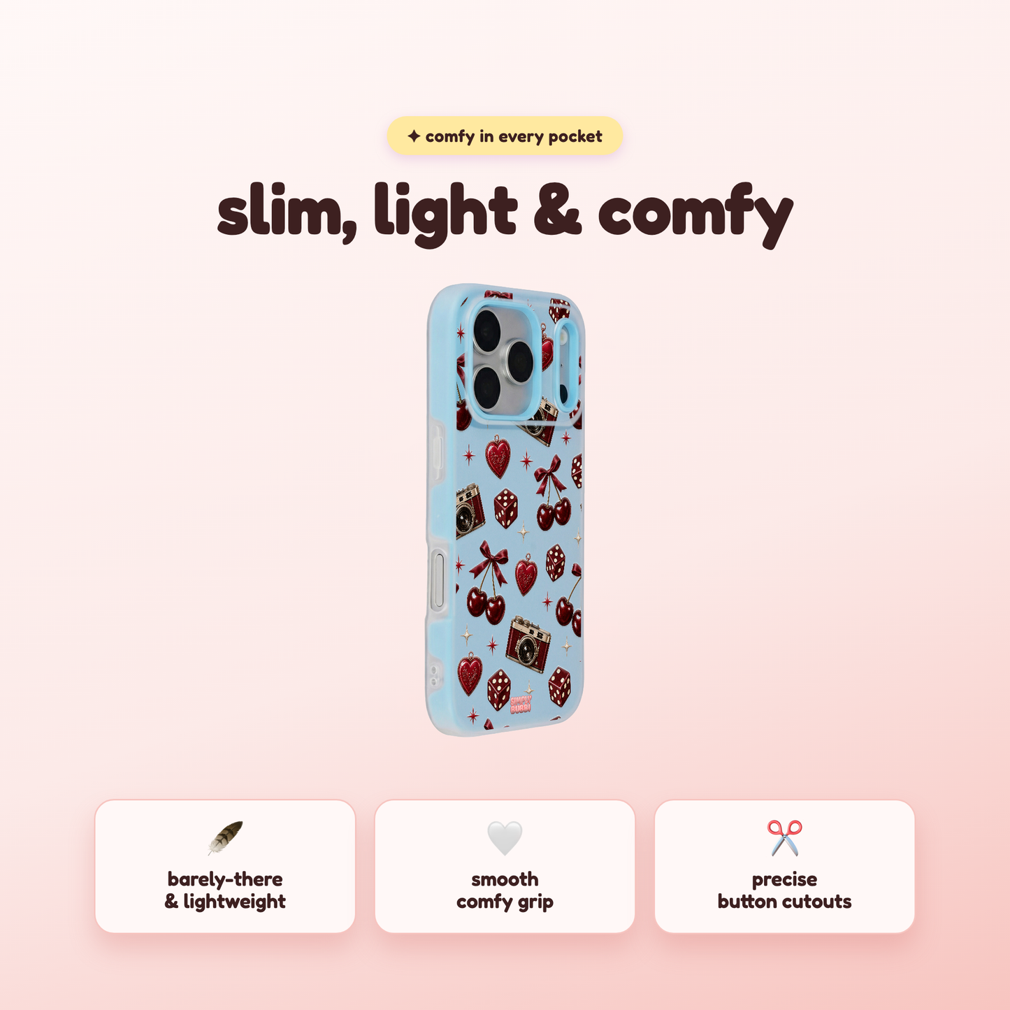 Oxblood Retro Charm Repeat Pop iPhone Case – product view 4