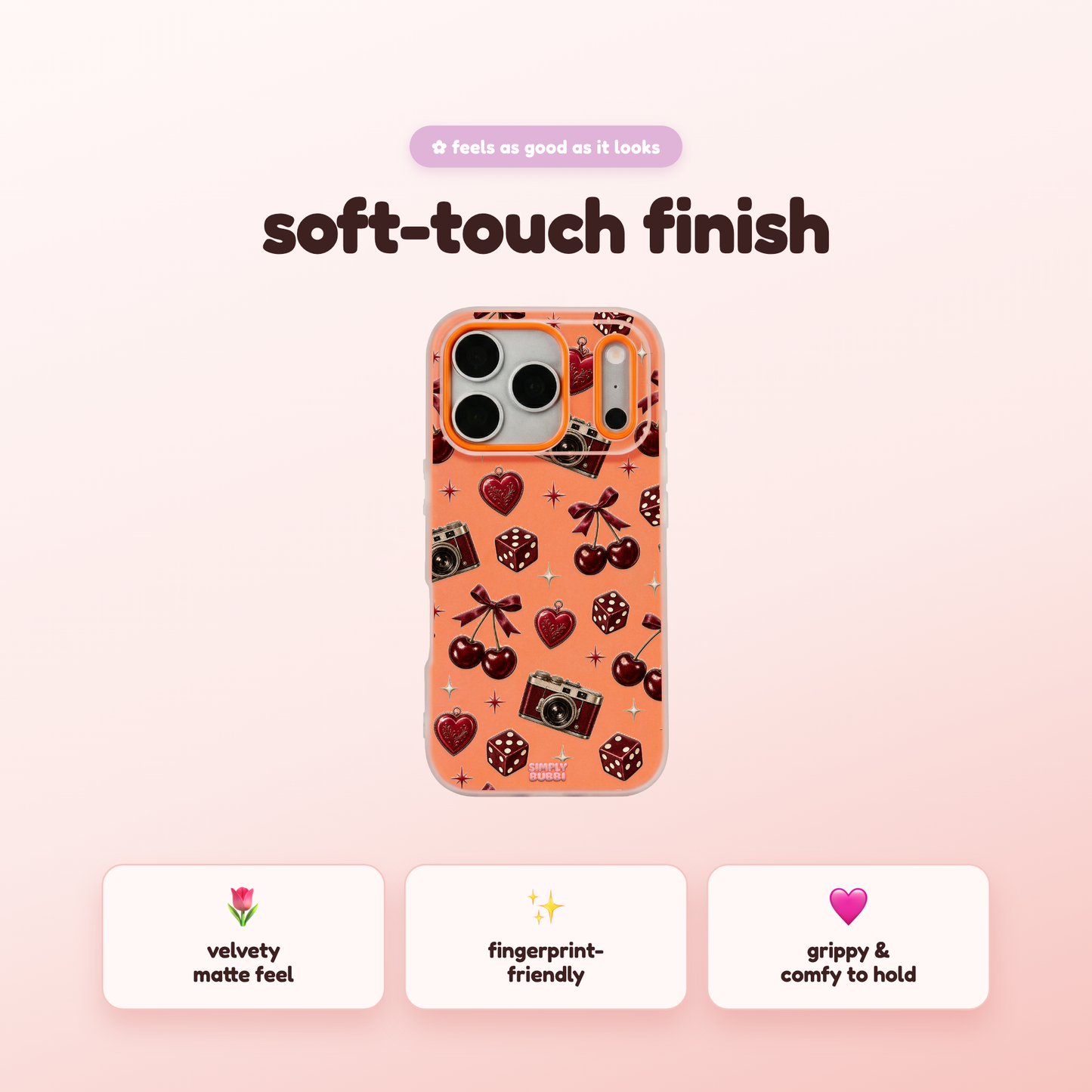Oxblood Retro Charm Repeat Pop iPhone Case – product view 5