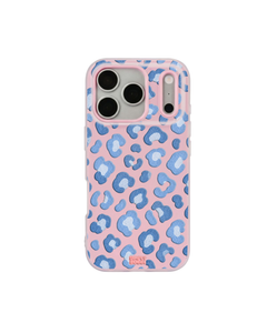 Denim Blue Rosette Repeat Pop iPhone Case – Pink