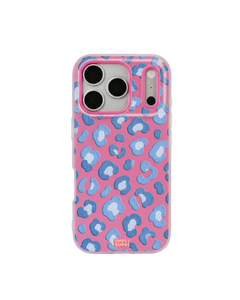Denim Blue Rosette Repeat Pop iPhone Case – Hot Pink