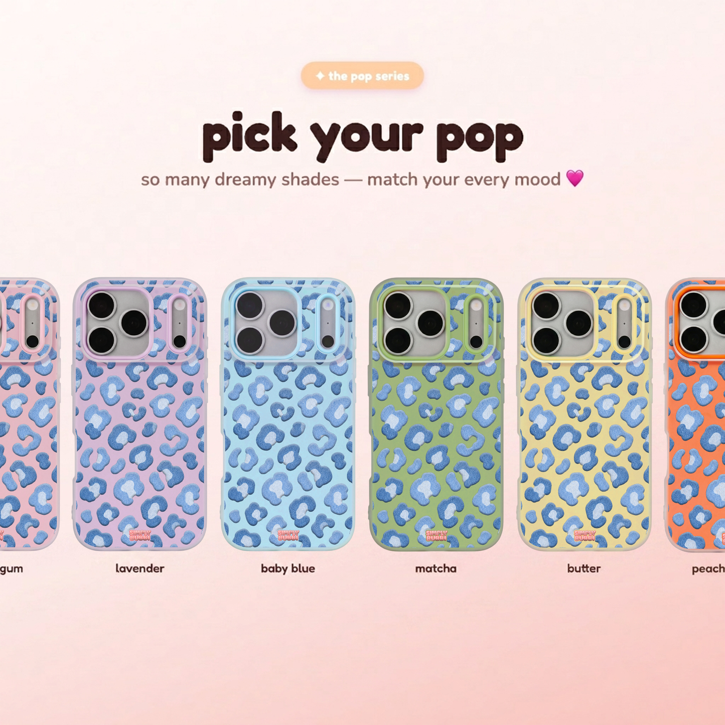 Denim Blue Rosette Repeat Pop iPhone Case – product view 1