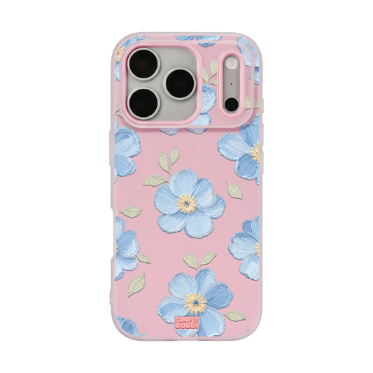 Powder Blue Impasto Floral Pop iPhone Case – Blush color