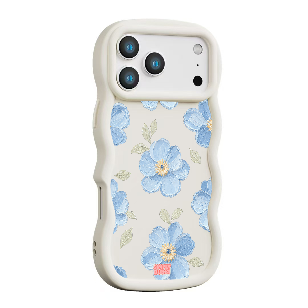 Powder Blue Impasto Floral Wavy iPhone Case – product view 11